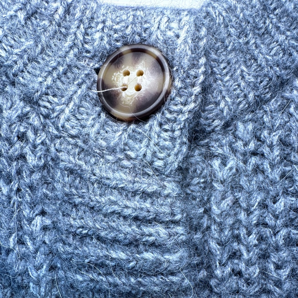 Zara Medium Grey Button Up Sweater - image 3